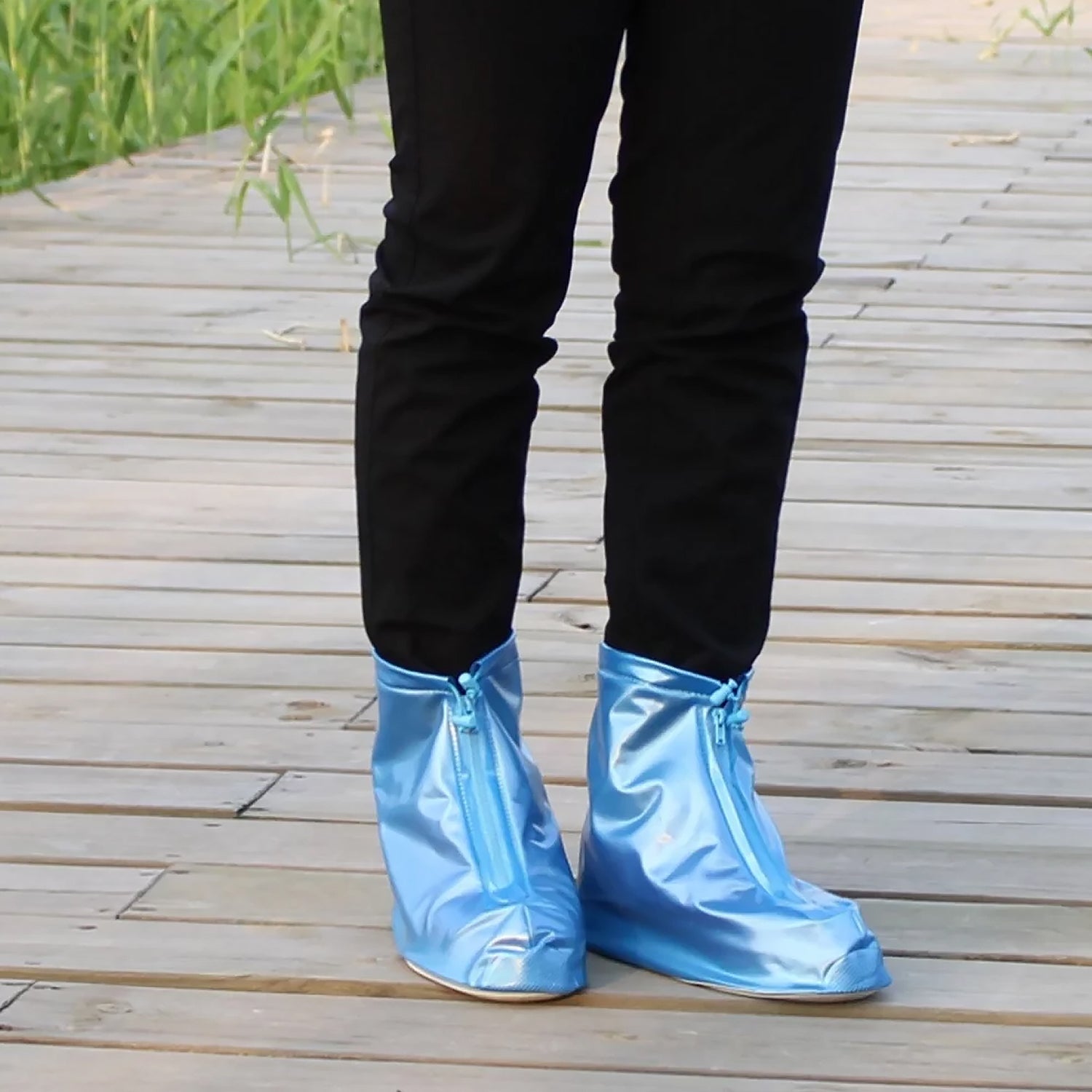 17960 Plastic Shoes Cover Reusable Anti-Slip Boots Zippered Overshoes Covers Transparent Waterproof Snow Rain Boots for Kids / Adult Shoes, for Rainy Season (1 Pair / Blue) 17960 Plastic Shoes Cover Reusable Anti-Slip Boots Zippered Overshoes Covers Transparent Waterproof Snow Rain Boots for Kids / Adult Shoes, for Rainy Season (1 Pair / Blue)